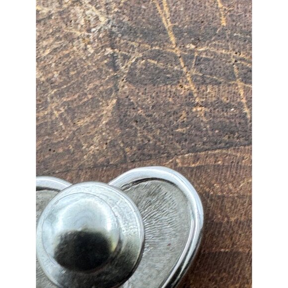 Swarovski Swan Signed Red White Blue Crystal Heart Pin Patriotic Silver Plate - Picture 2 of 9